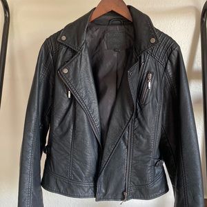 Max Studio Faux Leather Moto Jacket Size Medium